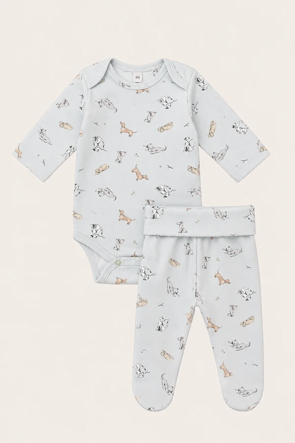 Conjunto Dogs Algodão Egípcio Azul