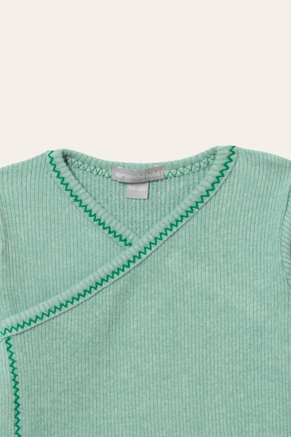 Conjunto Kimono Canelado Verde