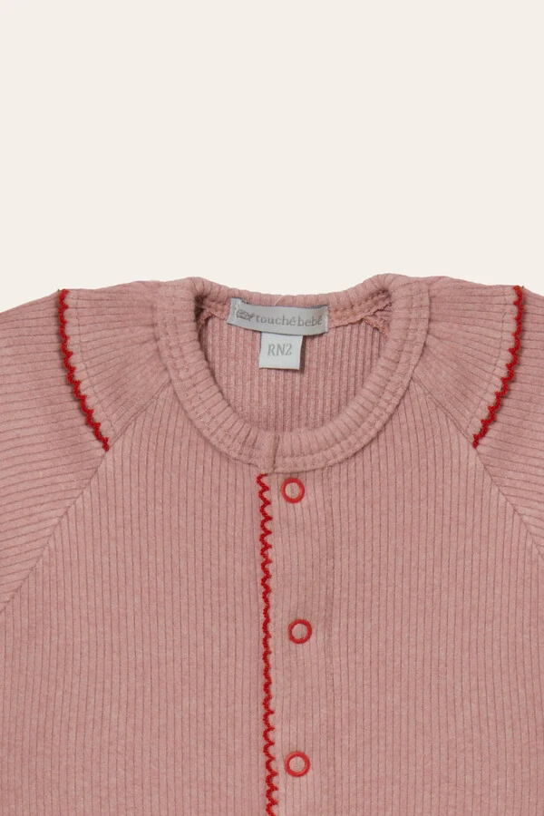 Macacão Canelado Babadinho Rose