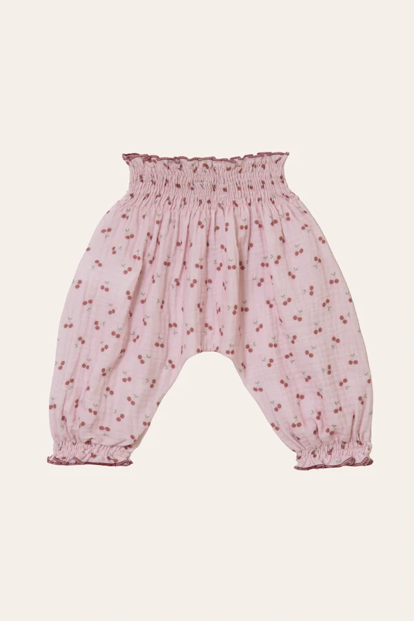 Calça Gaze Cereja Rosa Vinho