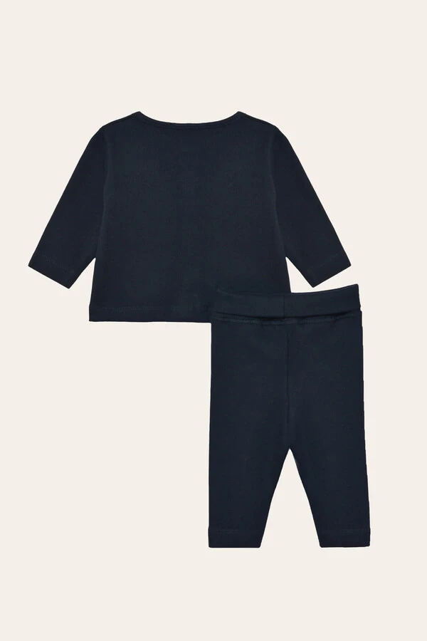 Conjunto Bolsinho Tricotil Raposa Azul marinho