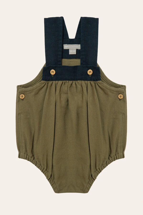 Jardineira Guga Sarja Verde Musgo Marinho