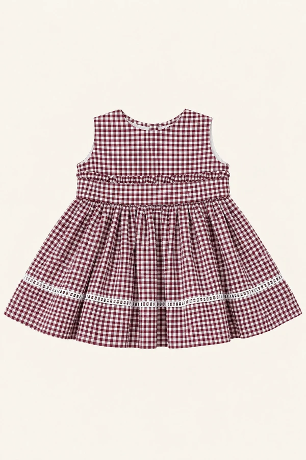 Vestido Anna Xadrezinho Vinho