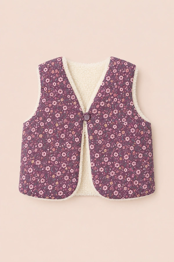 Colete Veludinho Floral Dream Colorido com Vinho