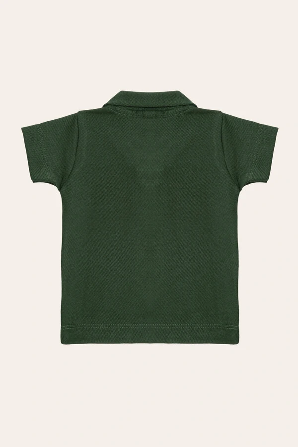 Camiseta Polo Piquet Manga Curta Verde Musgo