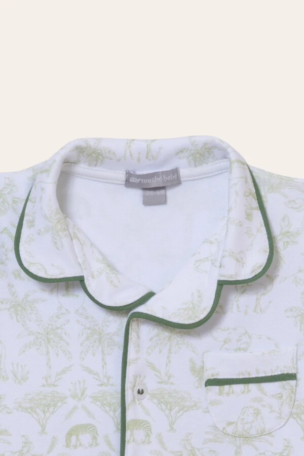 Pijama Toile du Jouy Algodão Egípcio Verde
