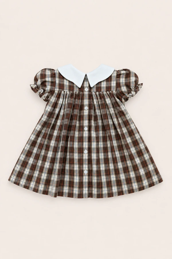 Vestido Carola Xadrez Marrom