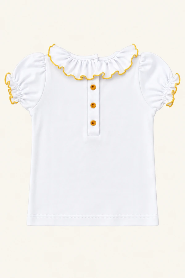 Camiseta Frufru Algodão Egípcio Mostarda