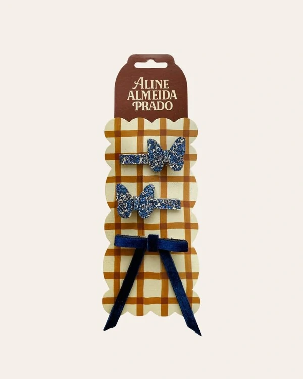 Kit Fivelas Liberty Borboletas Tons de Azul