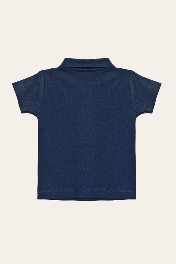 Camiseta Polo Piquet Manga Curta Azul Marinho