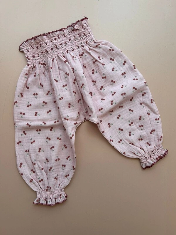 Calça Gaze Cereja Rosa Vinho