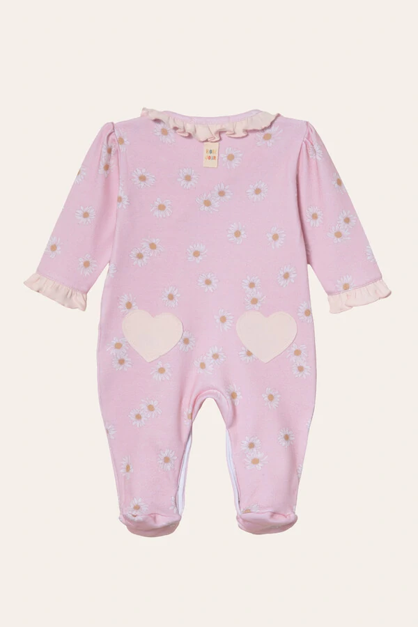 Macacão Babadinhos Daisy Algodão Egípcio Rosa