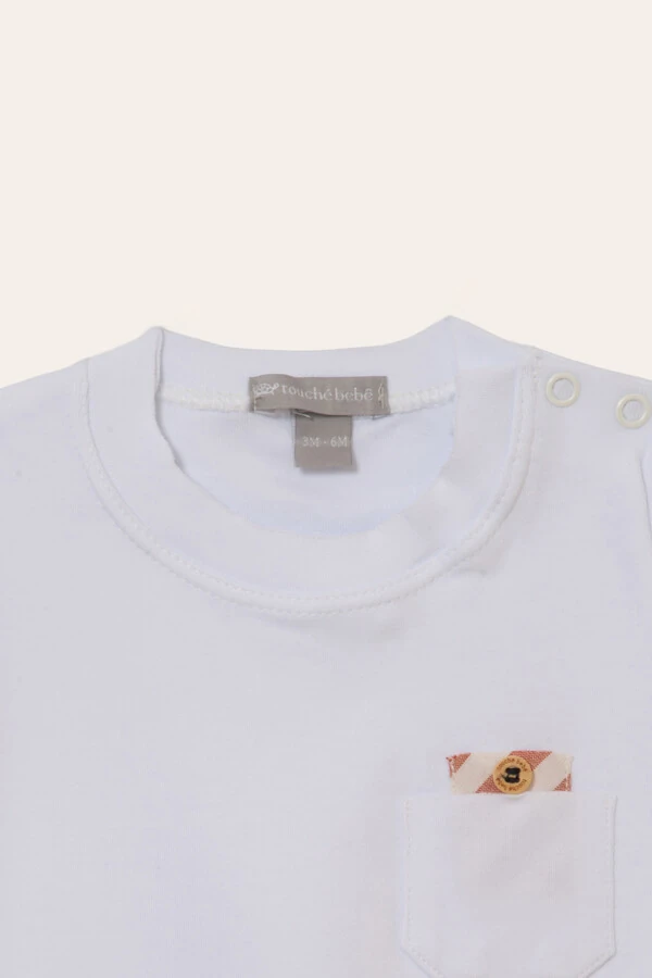 Camiseta Bolsinho Algodão Egípcio Branco