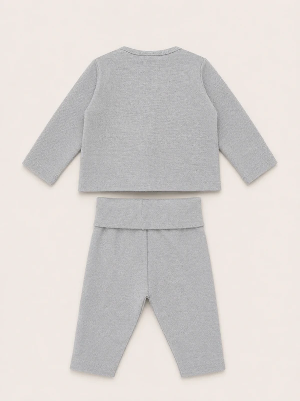 Conjunto Bolsinho Tricotil Cinza Mescla