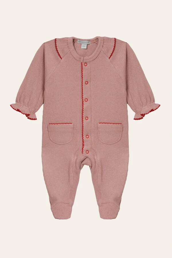 Macacão Canelado Babadinho Rose