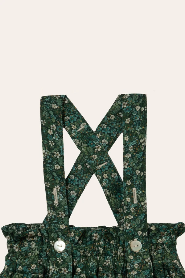 Salopete Floral Miúdo Verde