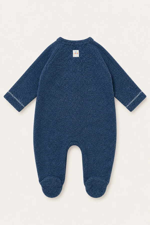 Macacão Raglan Canelado Azul Marinho