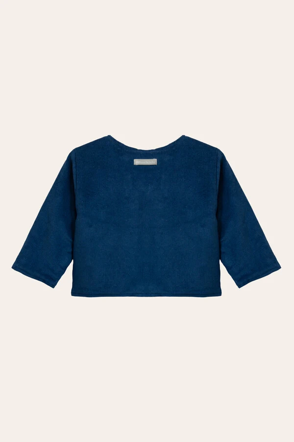 Casaco Dupla Face Veludo Azul Verde