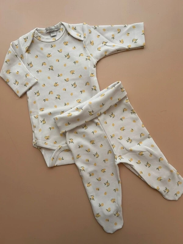 Conjunto Algodão Egípcio Limão Off White Mostarda