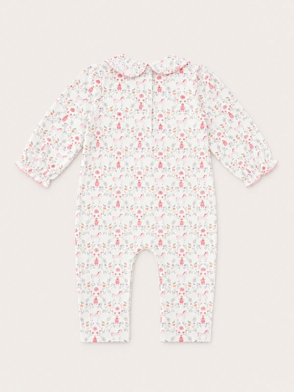 Macacão Smock Floral Pima sem Pé Colorido