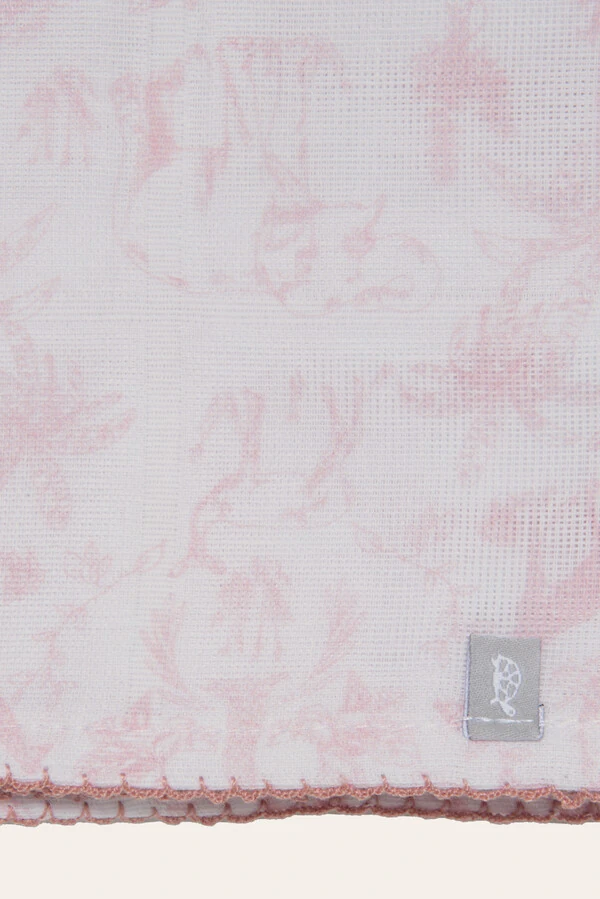 Kit Falda Estampa Toile du Jouy Rosa