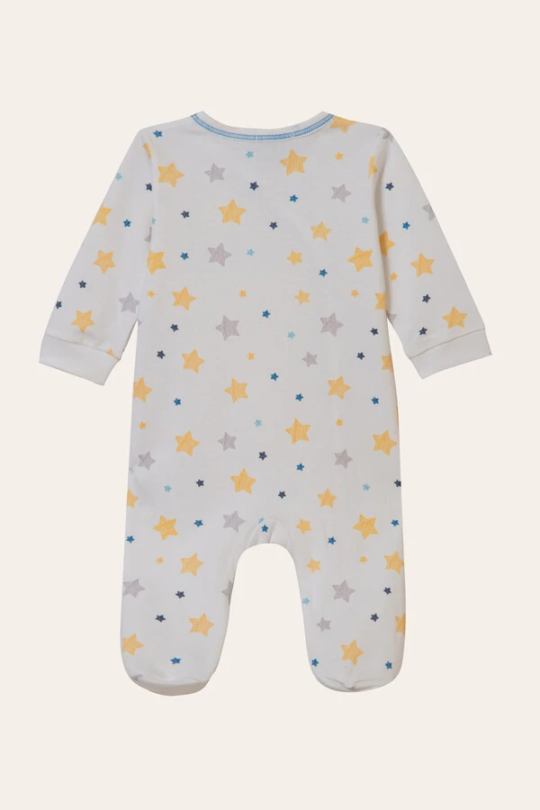Macacão Estrelas Pima com Pé Colorido