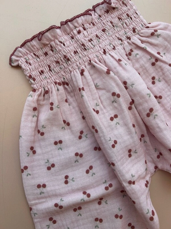 Calça Gaze Cereja Rosa Vinho