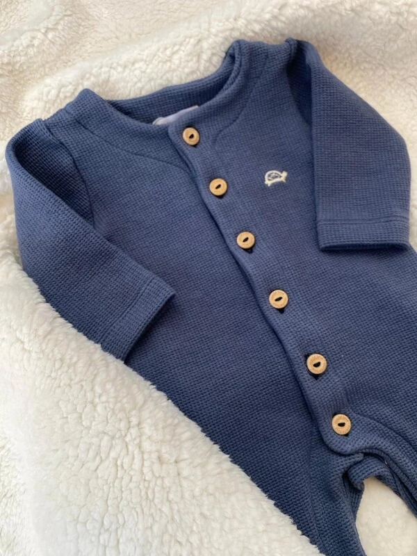 Macacão Waffle Azul