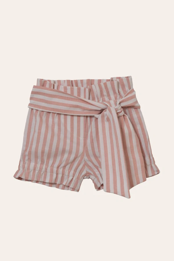 Shorts Laço Listrinha Rosa