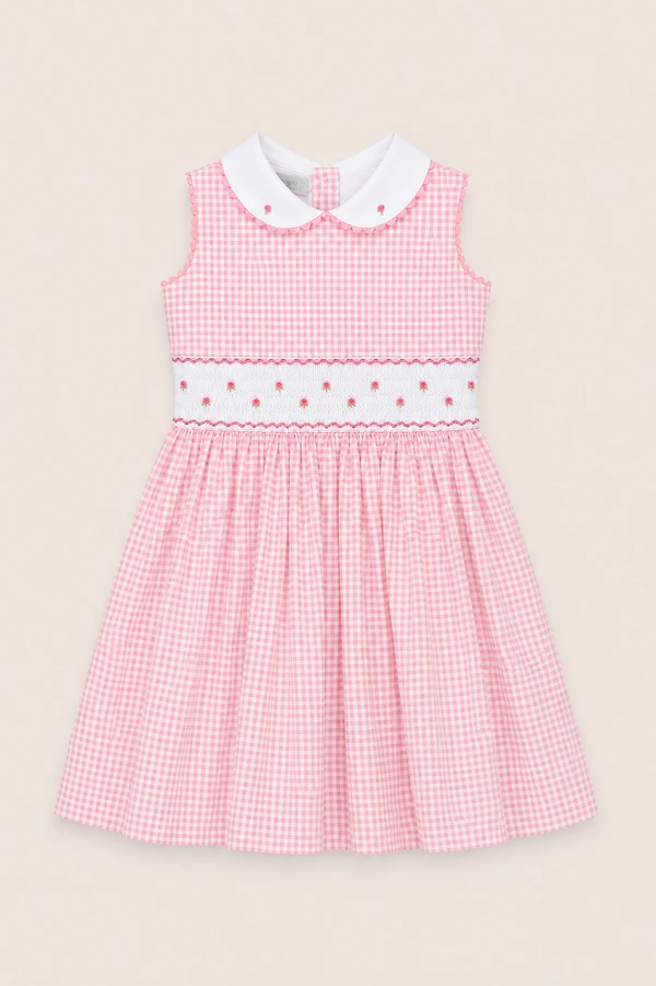 Vestido Ariela Vichy Rosa