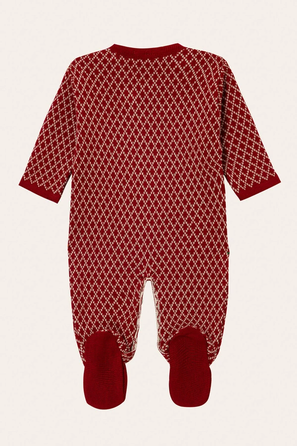 Macacão Jacquard Vermelho Cru