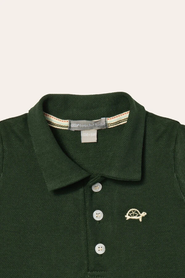 Camiseta Polo Piquet Manga Curta Verde Musgo