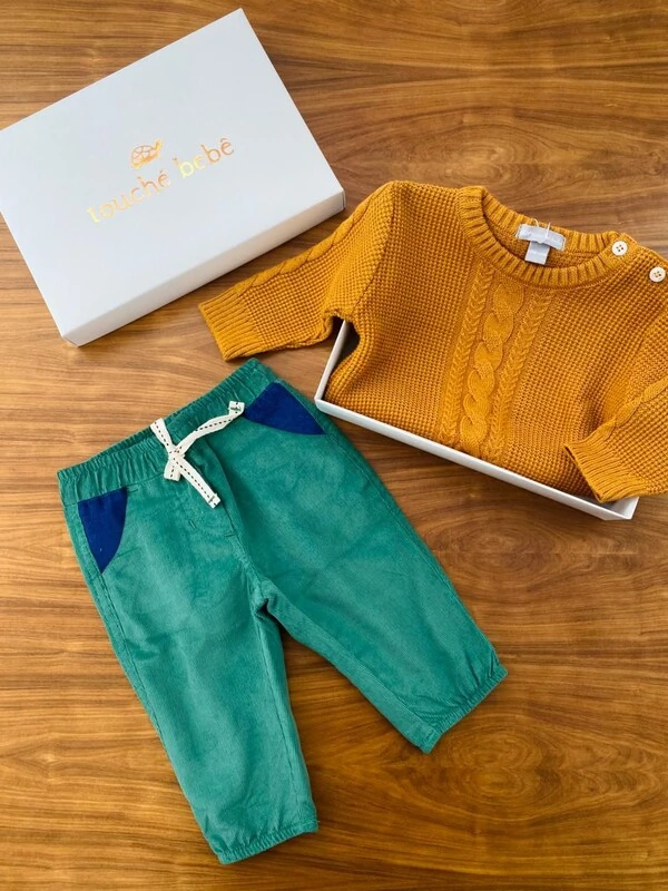 Calça Adora Veludo Azul Verde