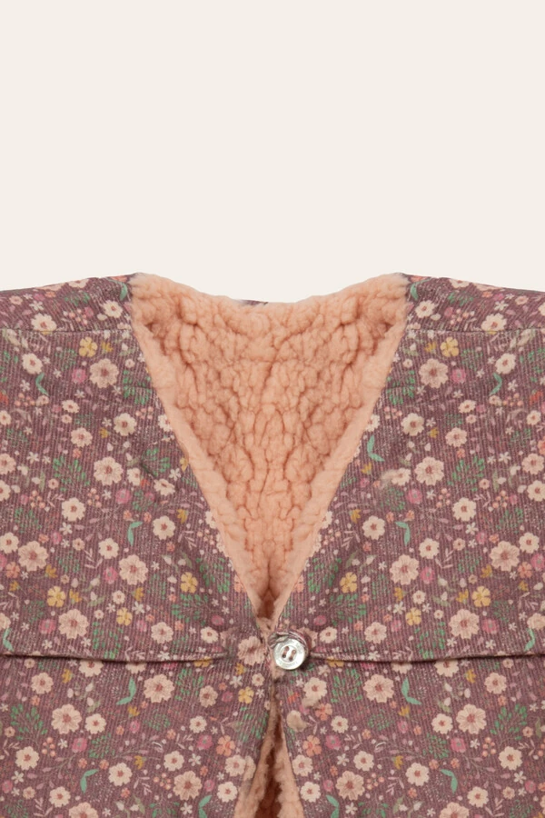 Colete Veludinho Floral Dream Colorido com Vinho