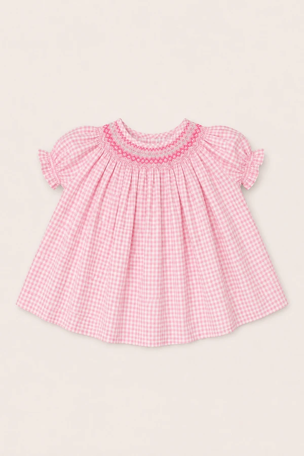 Vestido Isabela Vichy Rosa