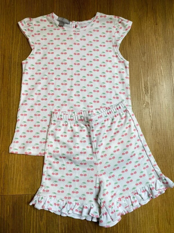 Pijama Curto Cereja Pima Vermelho