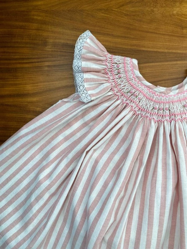 Vestido Isabel Listrado Rosa