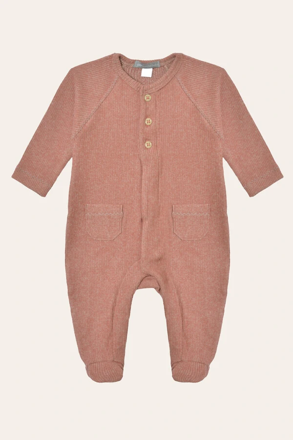 Macacão Canelado Raglan Terracota