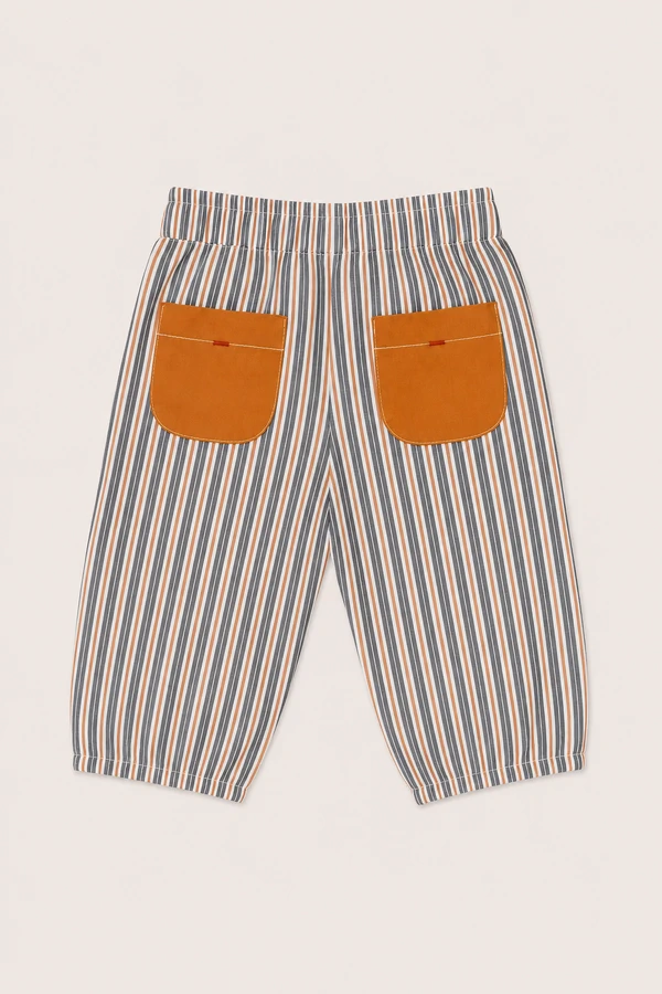 Calça Adora Listrada Cinza Laranja