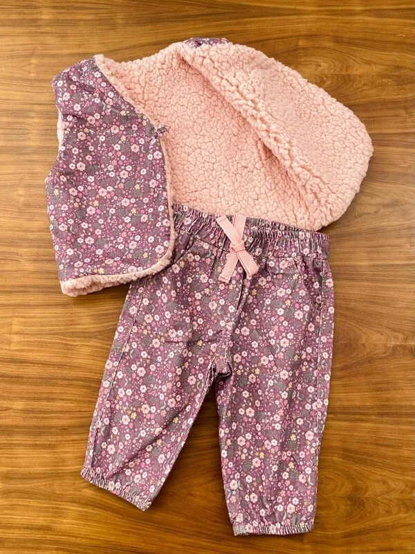 Calça Veludinho Floral Dream Colorido com Vinho