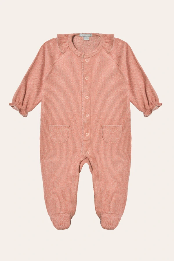 Macacão Canelado Babadinho Terracota