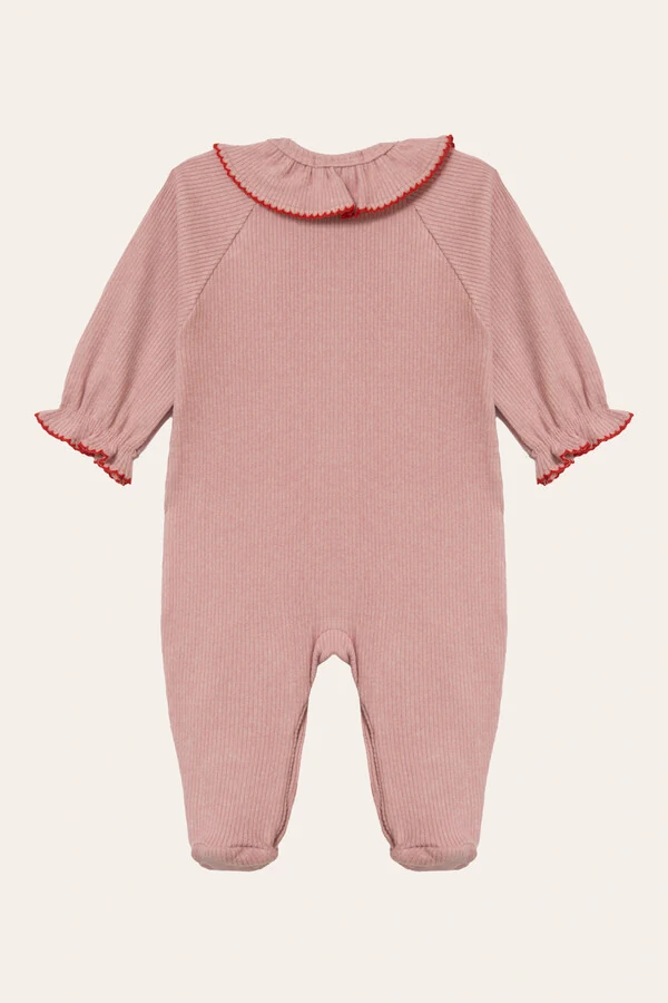 Macacão Canelado Babadinho Rose