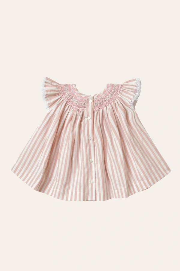 Vestido Isabel Listrado Rosa