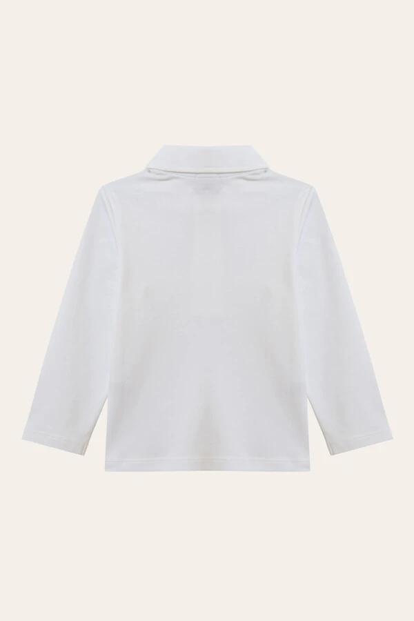 Camiseta Polo Manga Longa Pima Branco