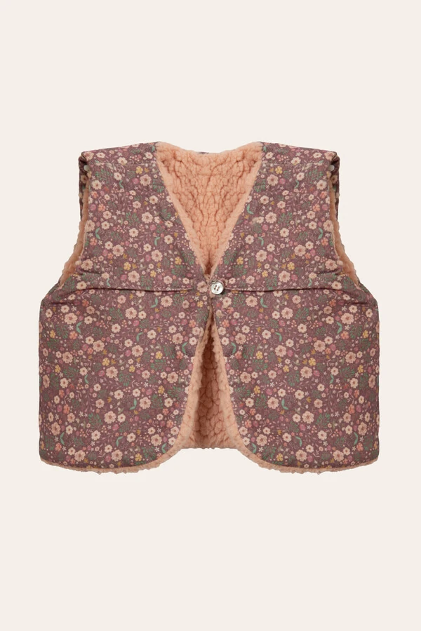 Colete Veludinho Floral Dream Colorido com Vinho