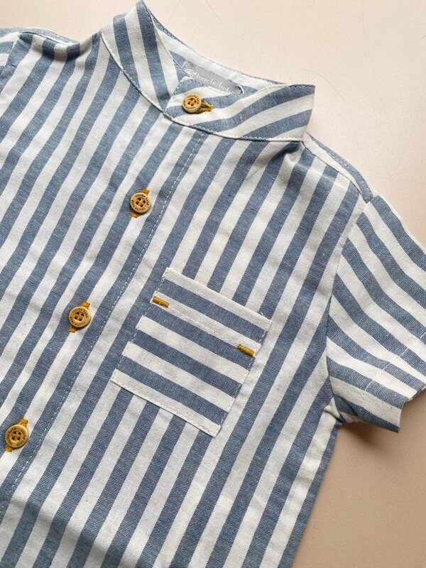 Camisa Lucas Listrinha Azul Jeans