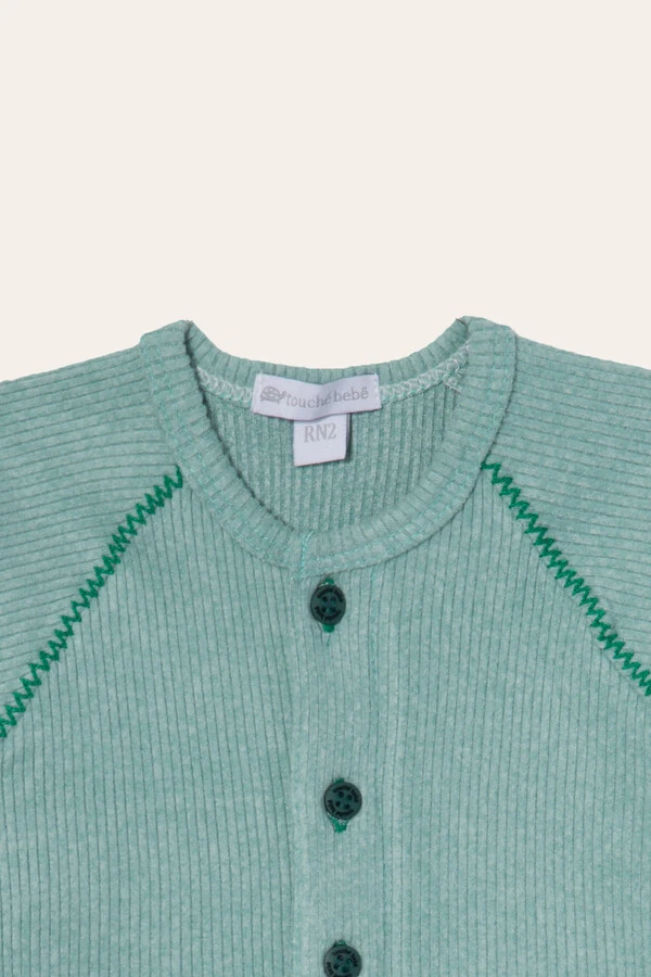 Macacão Canelado Raglan Verde