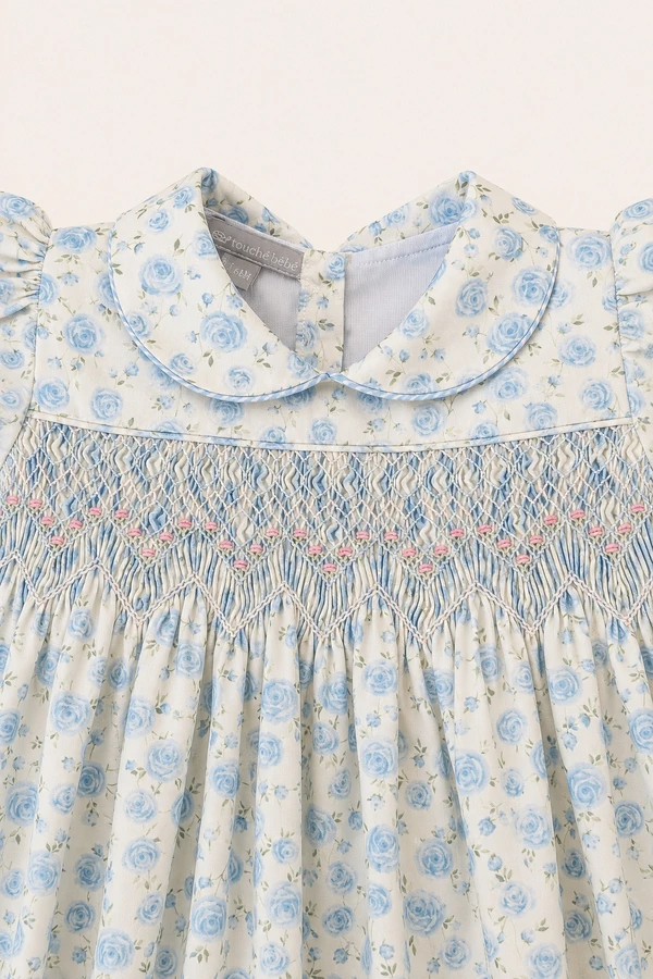 Vestido Eliza Rosas Azul