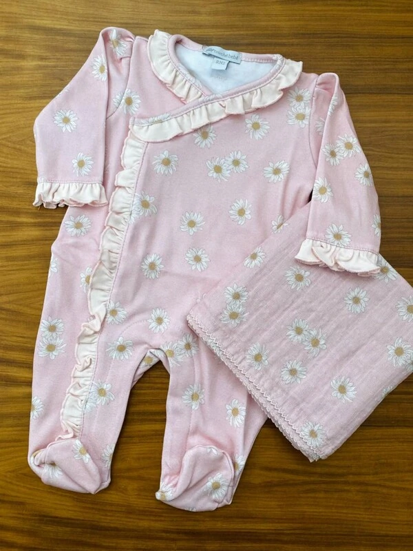 Macacão Babadinhos Daisy Algodão Egípcio Rosa