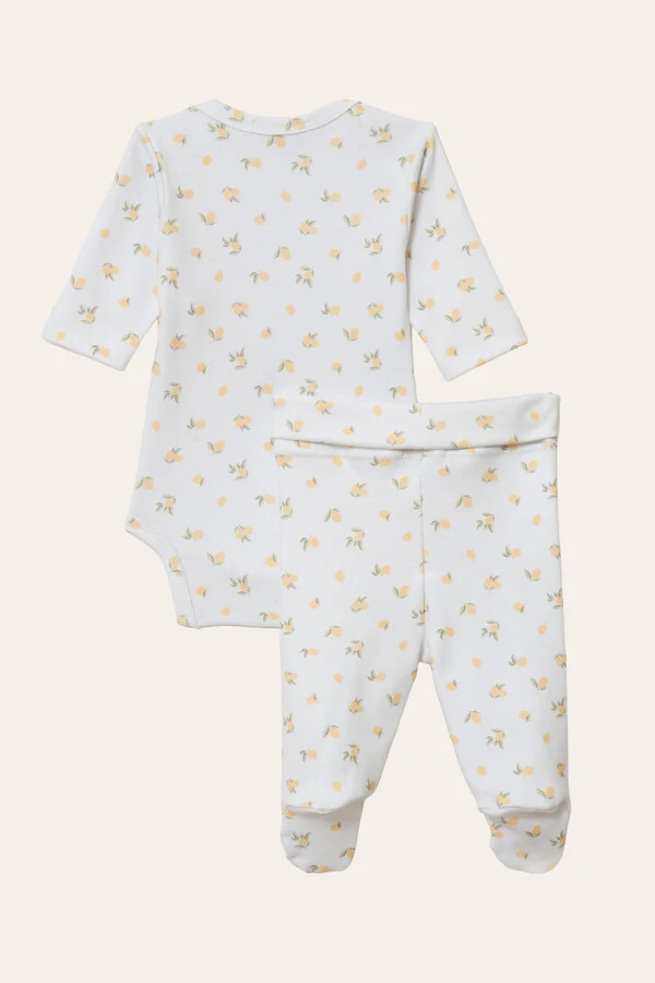 Conjunto Algodão Egípcio Limão Off White Mostarda